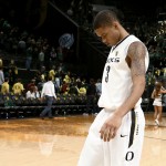 Oregon guard Joseph Young hands his head after an NCAA college basketball game against Arizona on Thursday, Jan. 8, 2015 in Eugene, Ore. Arizona won 80-62. (AP Photo/Ryan Kang)