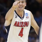Arizona guard T.J. McConnell reacts while playing Xavier during the second half of a college basketball regional semifinal in the NCAA Tournament, Thursday, March 26, 2015, in Los Angeles. (AP Photo/Jae C. Hong)