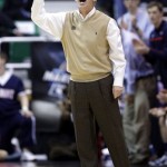 Belmont head coach Rick Byrd shouts to his team in the first half of a second-round game against Arizona in the NCAA college basketball tournament in Salt Lake City Thursday, March 21, 2013. (AP Photo/Rick Bowmer)