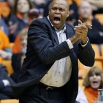 Oregon State coach Craig Robinson reacts from the bench during the first half of an NCAA college basketball game against Arizona in Corvallis, Ore., Saturday, Jan. 12, 2013. (AP Photo/Don Ryan)