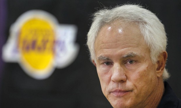 FILE – In this Nov. 9, 2012, file photo, Los Angeles Lakers general manager Mitch Kupchak tal...