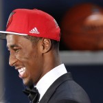 
              Rondae Hollis-Jefferson walks off stage after being selected 23rd overall by the Portland Trail Blazers during the NBA basketball draft, Thursday, June 25, 2015, in New York. (AP Photo/Kathy Willens)
            