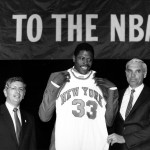 
              FILE - In this June 18, 1985, file photo, Patrick Ewing accepts his New York Knicks jersey from Dave DeBusschere, right, general manager of the Knicks, as NBA commissioner David Stern look on, at the NBA Draft in New York. The NBA draft lottery debuted 30 years ago. The 2015 NBA draft lottery will take place in New York on Tuesday, May 19, 2015. (AP Photo/Marty Lederhandler, File)
            