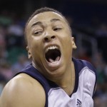 
              Utah Jazz's Dante Exum shouts after being injured during the second half of an NBA summer league basketball game against the Boston Celtics Monday, July 6, 2015, in Salt Lake City. The Jazz won 100-82. (AP Photo/Rick Bowmer)
            