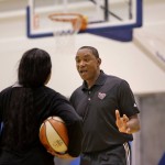 
              In this July 14, 2015, photo, New York Liberty President IsiahThomas, right, works out with Brittany Boyd after a team practice in Greenburgh, N.Y. Boyd is young to really remember seeing Thomas play with the Pistons. But she’s well aware of his credentials and had seen him in the movie Hoop Dreams. She soaks his instruction up like a sponge.  (AP Photo/Seth Wenig)
            