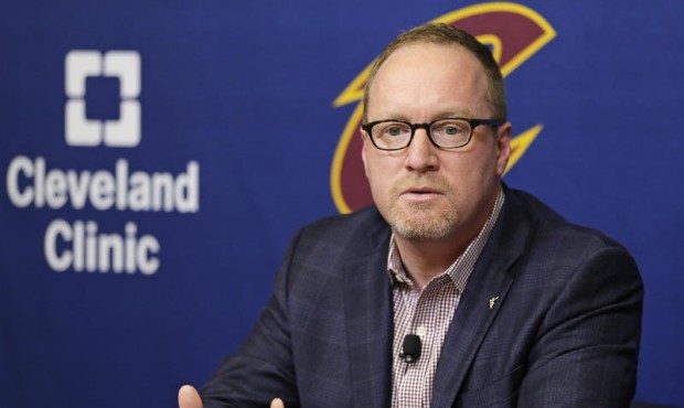 Cleveland Cavaliers general manager David Griffin answers questions during a news conference Thursd...