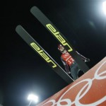 Canada's Trevor Morrice makes attempt in the men's normal hill official ski jumping training at the 2014 Winter Olympics, Thursday, Feb. 6, 2014, in Krasnaya Polyana, Russia. (AP Photo/Gregorio Borgia)
