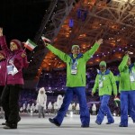 Members of the Iranian team enter the stadium during the opening ceremony of the 2014 Winter Olympics in Sochi, Russia, Friday, Feb. 7, 2014. (AP Photo/Patrick Semansky)