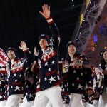The United States team arrives during the opening ceremony of the 2014 Winter Olympics in Sochi, Russia, Friday, Feb. 7, 2014. (AP Photo/Patrick Semansky)