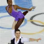 Vanessa James and Morgan Cipres of France compete in the team pairs short program figure skating competition at the Iceberg Skating Palace during the 2014 Winter Olympics, Thursday, Feb. 6, 2014, in Sochi, Russia. (AP Photo/Vadim Ghirda)
