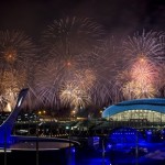 Fireworks explode over Olympic Park during the closing ceremony of the 2014 Winter Olympics, Sunday, Feb. 23, 2014, in Sochi, Russia. (AP Photo/Matt Slocum)
