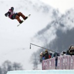 Japan's Ryo Aonocompetes during the men's snowboard halfpipe qualifying at the Rosa Khutor Extreme Park, at the 2014 Winter Olympics, Tuesday, Feb. 11, 2014, in Krasnaya Polyana, Russia. (AP Photo/Jae C. Hong)