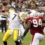 Pittsburgh Steelers quarterback Ben Roethlisberger picked apart the Cardinals defense. He threw for three touchdowns and didn't give up an interception, but his ability to scramble frustrated the Cardinals, who had decent penetration but couldn't get to Big Ben.