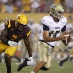 Dah dun...dah dun...dah dun...
The Sun Devils' defense sacked the Aggies five times for a total loss of 28 yards. The Devils were through their line so often that the Aggies' QBs will be looking over their shoulder for a week expecting a sack.