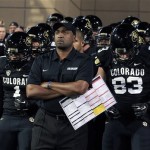 Colorado head coach Jon Embree waits with players to head onto the field to host Arizona State in an NCAA college football game in Boulder, Colo., Thursday, Oct. 11, 2012. (AP Photo/David Zalubowski)