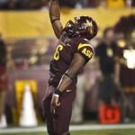 Enjoy your accolades.
ASU running back Cameron Marshall went into beast mode on Saturday, taking 26 carries for 142 yards and three touchdowns. He took his hits, dealt some as well and ran over the USC defense all game. Oh, his 70 yard touchdown run to open the game was kind of a mood-setter.