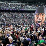Thousands of Baltimore Ravens NFL football fans fill M&T Bank Stadium to celebrate the team's victory in NFL football's Super Bowl during a rally following a parade in Baltimore Tuesday, Feb. 5, 2013. The Ravens defeated the San Francisco 49ers 34-31 on Sunday. (AP Photo/Steve Ruark)