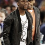  Actor Kevin Hart, left and Director Spike Lee watch play during the skills competition at the NBA All Star basketball game, Saturday, Feb. 15, 2014, in New Orleans. (AP Photo/Gerald Herbert)