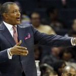 Phoenix Suns head coach Alvin Gentry argues a call during the first half of an NBA basketball game against the Charlotte Bobcats in Charlotte, N.C., Wednesday, Nov. 7, 2012. (AP Photo/Chuck Burton)