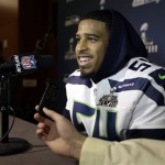 Seattle Seahawks linebacker Bobby Wagner answers questions during a media availability Thursday, Jan. 30, 2014, in Jersey City, N.J. The Seahawks and the Denver Broncos are scheduled to play in the Super Bowl XLVIII football game Sunday, Feb. 2, 2014. (AP Photo)