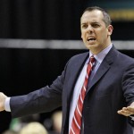 Indiana Pacers head coach Frank Vogel argues a call during the first half of an NBA basketball game against the Phoenix Suns, Friday, March 23, 2012, in Indianapolis. Phoenix won 113-111. (AP Photo/Darron Cummings)