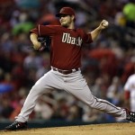 Arizona Diamondbacks starting pitcher Wade Miley throws during the first inning of a baseball game against the St. Louis Cardinals, Wednesday, June 5, 2013, in St. Louis. (AP Photo/Jeff Roberson)