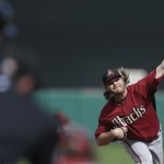  Arizona Diamondbacks starting pitcher Wade Miley throws against the San Diego Padres during the first inning of a spring training baseball game Sunday, March 2, 2014, in Scottsdale, Ariz. (AP Photo/Gregory Bull)