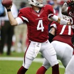 Arizona Cardinals quarterback Kevin Kolb (4) throws against the Miami Dolphins during the first half of an NFL football game, Sunday, Sept. 30, 2012, in Glendale, Ariz. (AP Photo/Paul Connors)