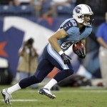 Tennessee Titans wide receiver Marc Mariani runs back a punt against the Arizona Cardinals in the first quarter of an NFL football preseason game on Thursday, Aug. 23, 2012, in Nashville, Tenn. Mariani was injured on the play and was carried off the field. (AP Photo/Wade Payne)