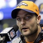 Denver Broncos' Wes Welker answers a question during media day for the NFL Super Bowl XLVIII football game Tuesday, Jan. 28, 2014, in Newark, N.J. (AP Photo/Mark Humphrey)