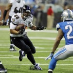 Baltimore Ravens tight end Dennis Pitta (88) runs during the second quarter of an NFL football game against the Detroit Lions in Detroit, Monday, Dec. 16, 2013. (AP Photo/Duane Burleson)