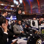An NFL official holds up a card containing the Baltimore Ravens' selection of Missouri Southern State's Brandon Williams, the 94th overall, during the third round of the NFL football draft, Friday, April 26, 2013, at Radio City Music Hall in New York. (AP Photo/Jason DeCrow)