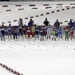 Athletes compete during the women's biathlon 12.5k mass-start at the 2014 Winter Olympics, Monday, Feb. 17, 2014, in Krasnaya Polyana, Russia. (AP Photo/Kirsty Wigglesworth)