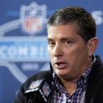 Detroit Lions head coach Jim Schwartz answers a question during a news conference at the NFL football scouting combine in Indianapolis, Thursday, Feb. 21, 2013. (AP Photo/Michael Conroy)