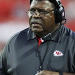 Kansas City Chiefs coach Romeo Crennel watches from the sideline during the first half of an NFL preseason football game against the Arizona Cardinals in Kansas City, Mo., Friday, Aug. 10, 2012. (AP Photo/Colin E. Braley)