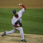  Boston Red Sox relief pitcher Felix Doubront throws during the fifth inning of Game 3 of baseball's World Series against the St. Louis Cardinals Saturday, Oct. 26, 2013, in St. Louis. (AP Photo/Charlie Neibergall)
