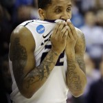  Kansas State guard Rodney McGruder (22) awaits a La Salle free throw during the second half of a second-round game in the NCAA basketball tournament at the Sprint Center in Kansas City, Mo., Friday, March 22, 2013. La Salle defeated Kansas State 63-61. (AP Photo/Orlin Wagner)