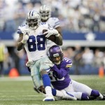 Dallas Cowboys' Dez Bryant (88) is chased down by Minnesota Vikings' Marcus Sherels (35) after a long run on a pass play in the second half of an NFL football game, Sunday, Nov. 3, 2013, in Arlington, Texas. (AP Photo/Tim Sharp)