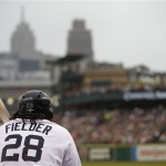  Detroit Tigers' Prince Fielder waits to hit in the fourth inning during Game 3 of the American League baseball championship series against the Boston Red Sox Tuesday, Oct. 15, 2013, in Detroit. (AP Photo/Matt Slocum)