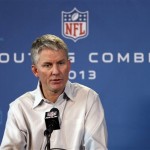 San Diego Chargers head coach Mike McCoy answers a question during a news conference at the NFL football scouting combine in Indianapolis, Thursday, Feb. 21, 2013. (AP Photo/Michael Conroy)