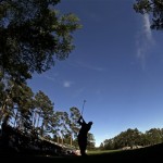 Angel Cabrera, of Argentina, tees off on the 14th hole during the third round of the Masters golf tournament Saturday, April 13, 2013, in Augusta, Ga. (AP Photo/David J. Phillip)
