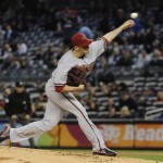 Arizona Diamondbacks pitcher Patrick Corbin delivers the ball to the New York Yankees during first the inning of a baseball game, Thursday, April 18, 2013, at Yankee Stadium in New York. (AP Photo/Bill Kostroun)