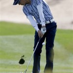 Ryo Ishikawa, of Japan, hits from the first fairway during the first round of the Waste Management Phoenix Open golf tournament, Thursday, Jan. 31, 2013, in Scottsdale, Ariz. (AP Photo/Matt York)
