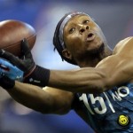 Clemson receiver Deandre Hopkins runs a drill during the NFL football scouting combine in Indianapolis, Sunday, Feb. 24, 2013. (AP Photo/Dave Martin)