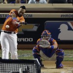 National League's Pedro Alvarez, of the Pittsburgh Pirates, hits during the MLB All-Star baseball Home Run Derby, Monday, July 15, 2013, in New York. (AP Photo/Frank Franklin II)