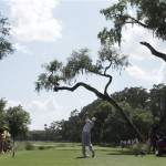 Sergio Garcia, of Spain, hits from the sixth tee during the final round of The Players championship golf tournament at TPC Sawgrass, Sunday, May 12, 2013, in Ponte Vedra Beach, Fla. (AP Photo/Chris O'Meara)