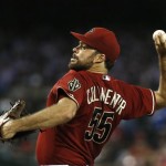 Arizona Diamondbacks' Josh Collmenter throws against the Miami Marlins during the seventh inning of a baseball game on Wednesday, June 19, 2013, in Phoenix. The Diamondbacks defeated the Marlins 3-1. (AP Photo/Ross D. Franklin)