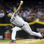Texas Rangers pitcher Martin Perez delivers a pitch against the Arizona Diamondbacks, during the first inning of an inter league baseball game, Monday, May 27, 2013, in Phoenix. (AP Photo/Matt York)