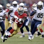  San Francisco 49ers running back Anthony Dixon (24) runs against the San Diego Chargers during the first quarter of an NFL preseason football game in San Francisco, Thursday, Aug. 30, 2012. (AP Photo/Marcio Jose Sanchez)