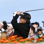 Phil Mickelson tees off on the 12th hole during the first round of the Waste Management Phoenix Open golf tournament Thursday, Jan. 31, 2013, in Scottsdale, Ariz.(AP Photo/Ross D. Franklin)
